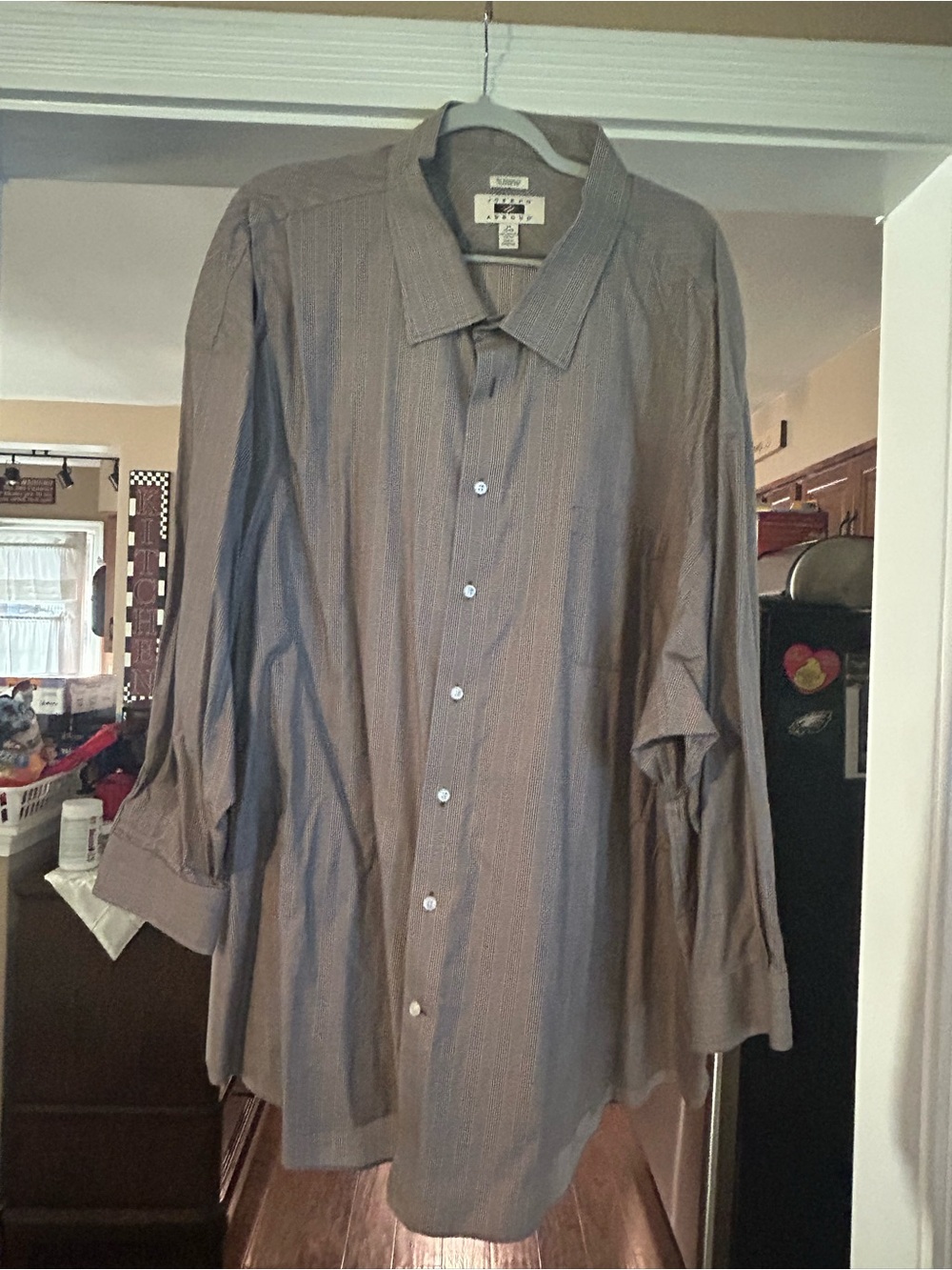 Joseph Abboud Men's Brown Pinstripe Dress Shirt